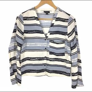 TOPSHOP | Striped Slit Sleeve Button Down …